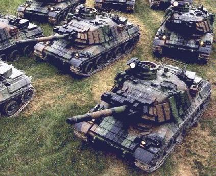 French AMX-30's neatly grouped together for destruction
